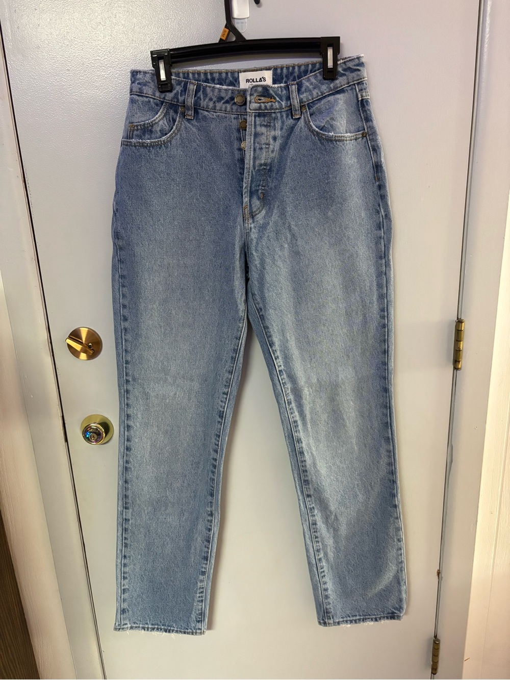 ROLLA'S Light Blue High-Rise Classic Straight Leg Jeans